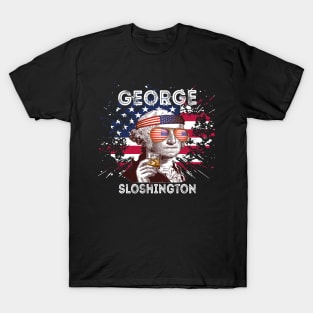 George Sloshington Washington 4th of July Men Funny American T-Shirt